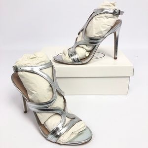 Steve Madden Womens Sidney Dress Sandals Silver Le